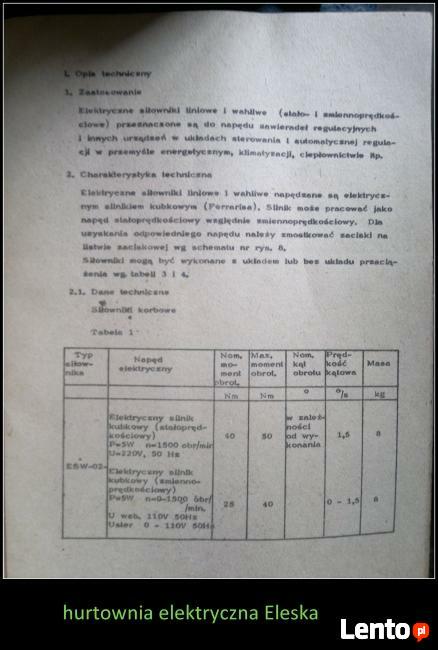 elektryczny siłownik liniowy ELS 25/4/25 wg PN /M-42011