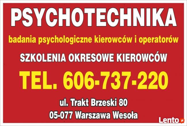 PSYCHOTECHNIKA-Lek.medycyny pracy-Kursy kierowców zawodowych