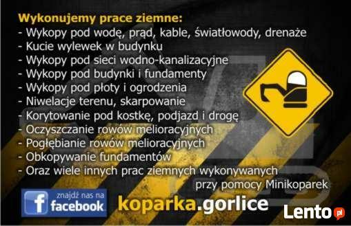 USŁUGI minikoparką mini koparką minikoparka Gorlice