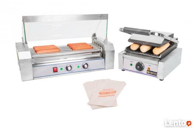 Zestaw do hot-dog podstawowy podgrzewacz + grill + torebki