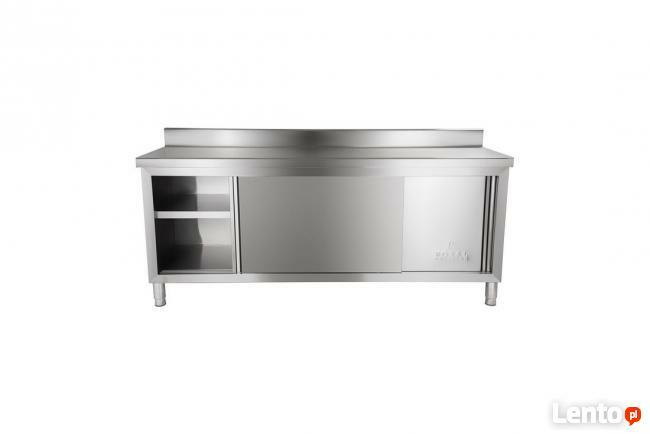 Stół gastronomiczny z szafką 200x60cm rant stal nierdzewna