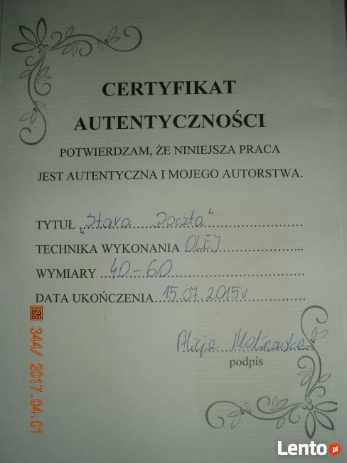 Obraz starej poczty w Suwałkach.