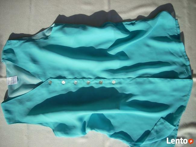 Turkusowa Tunika Kamizelka Dłuższa j Nowa 40 42 L XL