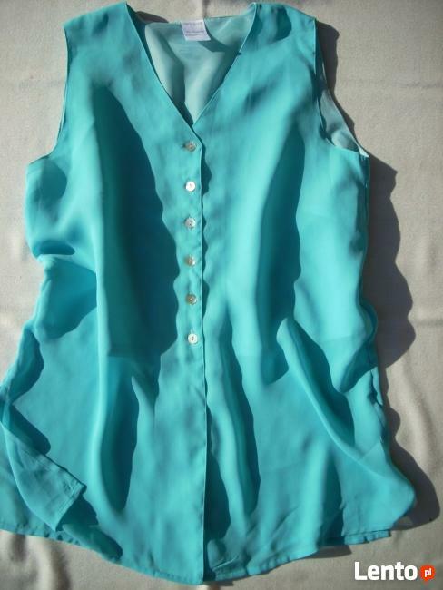 Turkusowa Tunika Kamizelka Dłuższa j Nowa 40 42 L XL