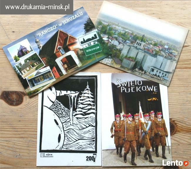 Pocztówki reklamy drukarnia Mińsk Mazowiecki
