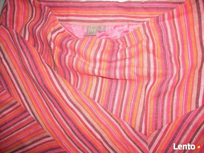 TU Lniana spódnica Len Paski j Nowa 40 42