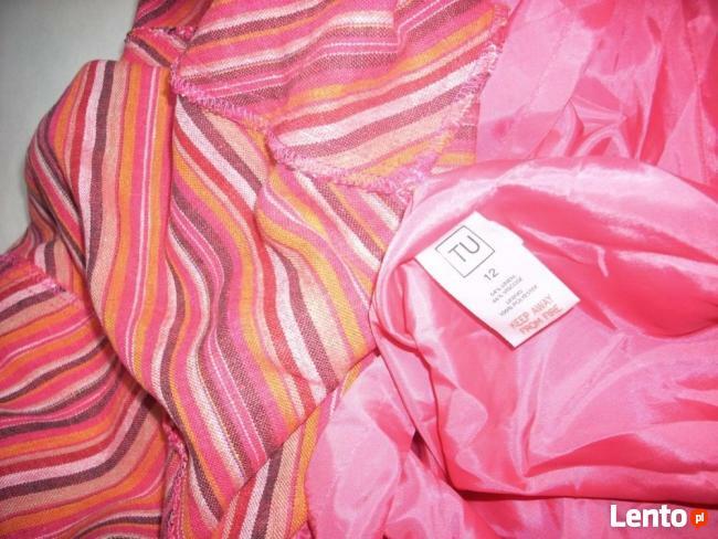 TU Lniana spódnica Len Paski j Nowa 40 42