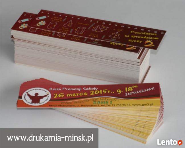 Zakładki do książek Linijki Mińsk Mazowiecki reklamy druk