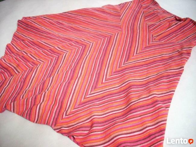 TU Lniana spódnica Len Paski j Nowa 40 42