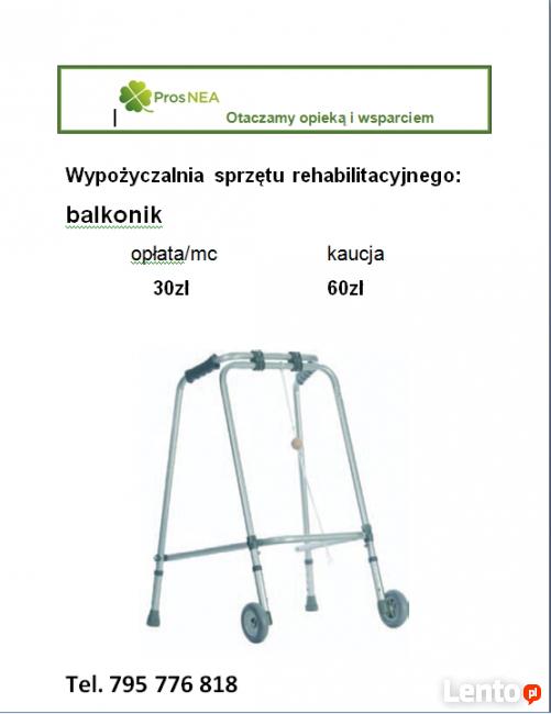 Balkonik rehabilitacyjny dwukołowy z kulką wupożyczalnia