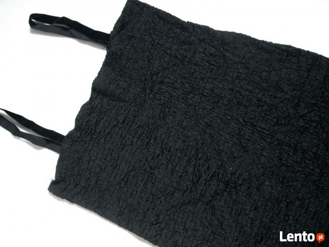 Czarna Sukienka Tuba Gnieciona HIT 38 M Ołówkowa