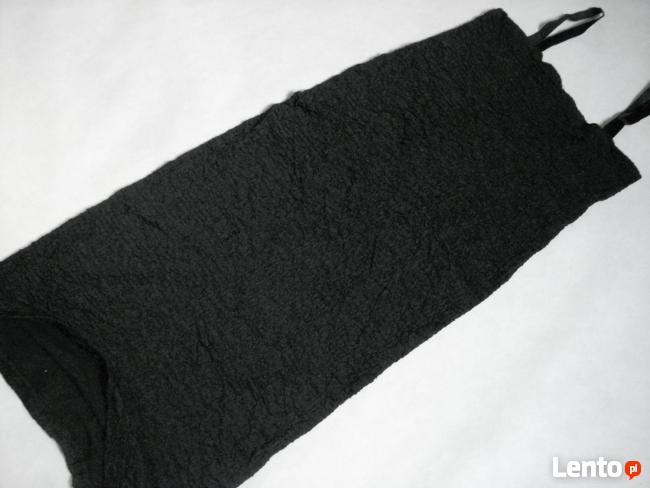 Czarna Sukienka Tuba Gnieciona HIT 38 M Ołówkowa