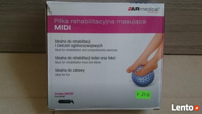 Piłka Rehabilitacyjna MIDI Masująca z Kolcami 20cm + Pompka