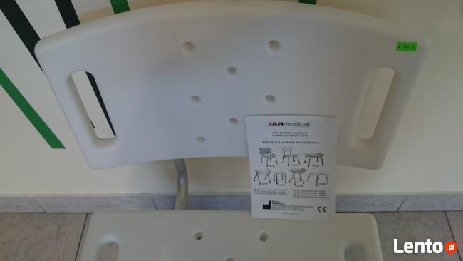 Krzesło prysznicowe z oparciem aluminiowe białe AR-203 ARmed