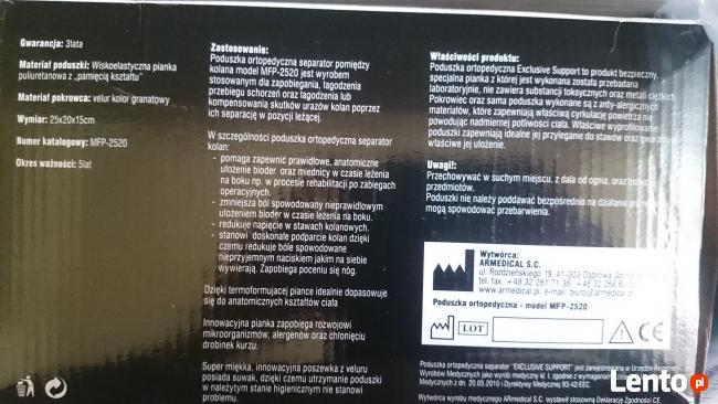 Poduszka ortopedyczna „separator” pomiędzy kolana „EXCLUSIVE