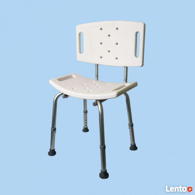 Krzesło prysznicowe z oparciem aluminiowe białe AR-203 ARmed