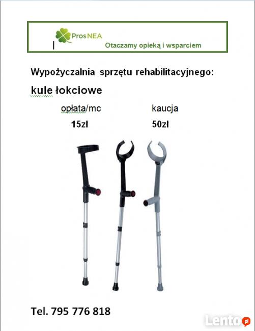 Kule inwalidzkie łokciowe, tani wynajem