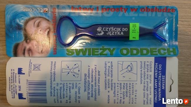 Czyścik do języka z uchwytem na nić dentystyczną