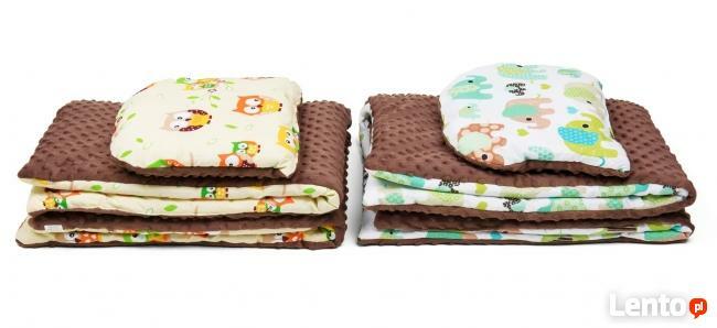 Kocyk i poduszeczka Minky komplet rózne wzory 100x75