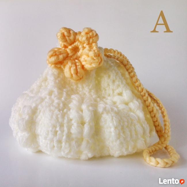 Torebka komunijna wełniana- handmade