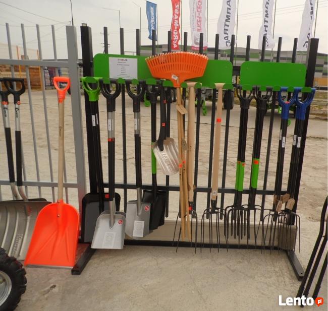 Wieszak stalowy na łopaty, grabie do garażu na działkę.