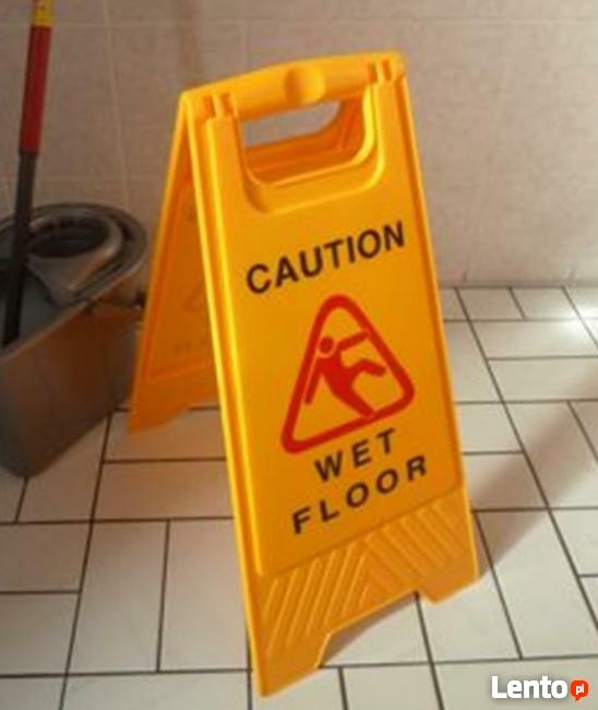 Tablica potykacz Uwaga śliska podłoga Caution wet floor
