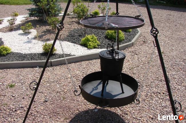 Grill kuty ogrodowy z paleniskiem, trójnóg, Grill Cygański,
