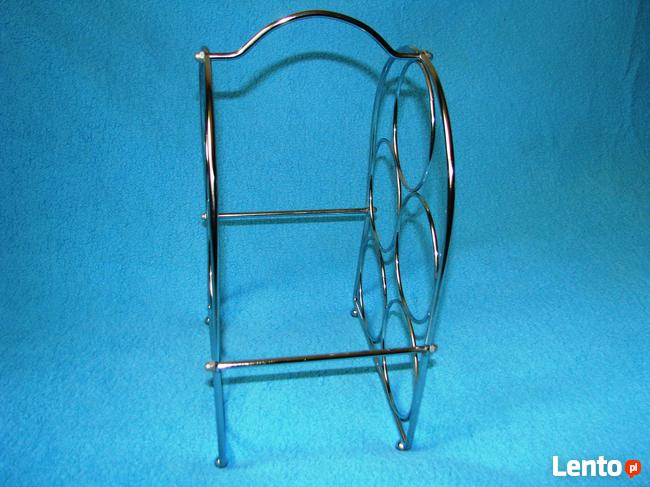 Stojak na wino 5 butelek metalowy stal nierdzewna