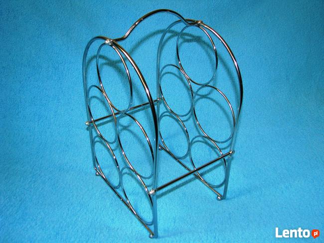 Stojak na wino 5 butelek metalowy stal nierdzewna