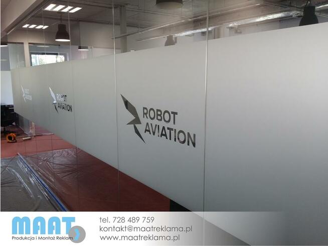 Oklejanie folią mrożone szkło*mleczne szkło*piaskowe szkło*