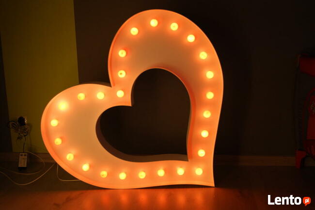 Litery z żarówkami, cyfry napis retro led LOVE