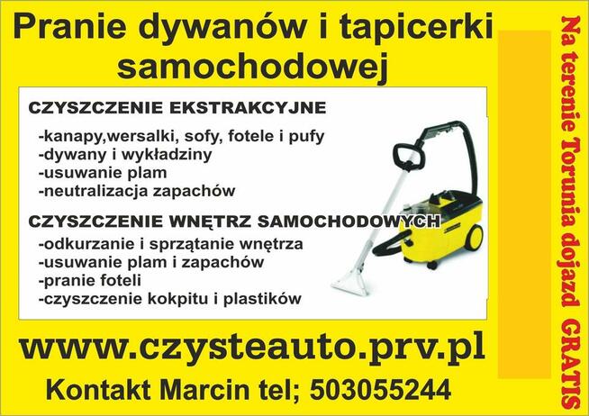 PRANIE TAPICERKI SAMOCHODOWEJ I MEBLOWEJ