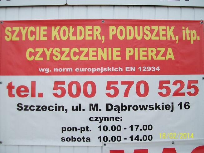 Szycie Kołder i Poduszek Czyszczenie Pierza, Puchu i Wełny