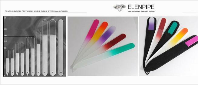 Pilnik do paznokci kryształowy szklany czeski z Swarovski