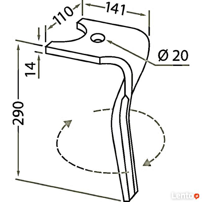 Ząb brony KUHN K2500080,K2500280, K2500081 K2500070, K250029