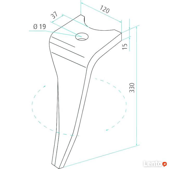 Ząb brony Amazone KG szeroki 967495 967496
