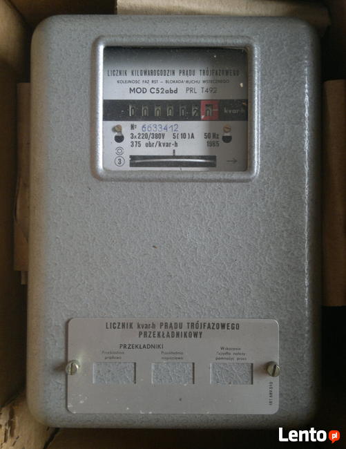 Licznik kilowatogodzin prądu trójfazowego mod C52