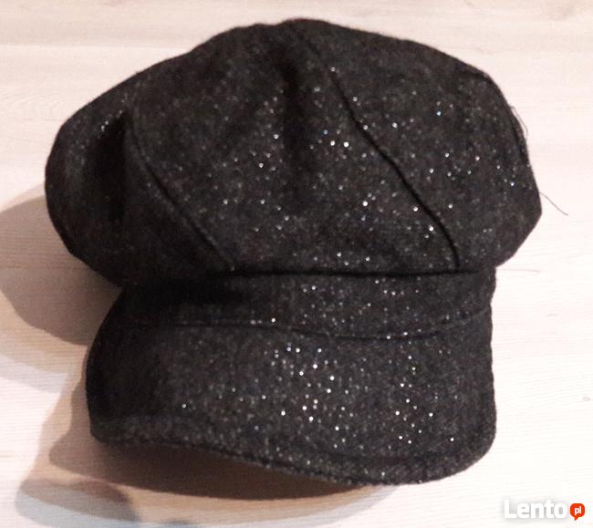 czapka czapeczka ze srebrna nitką