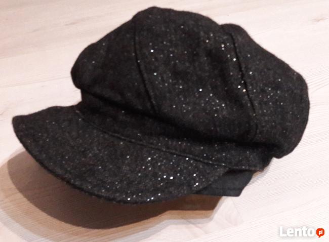 czapka czapeczka ze srebrna nitką