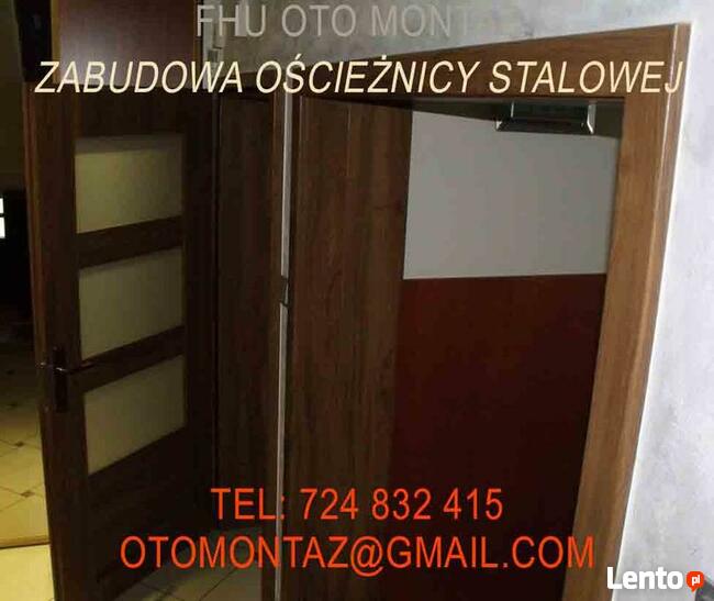 Zabudowa ościeżnicy/futryny z drzwiami i montażem