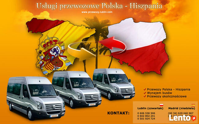 PRZEWOZY PRZEWÓZ OSÓB POLSKA FRANCJA HISZPANIA TANIE