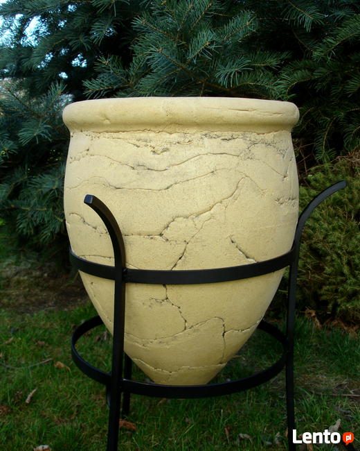 Mrozoodporna donica ceramiczna + stojak 80 cm.