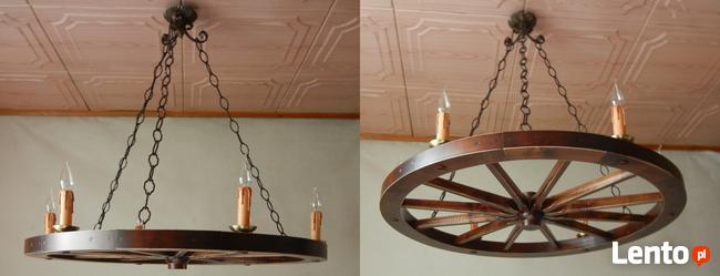 Żyrandol z koła wozu kolo wozu lampa na kole 92