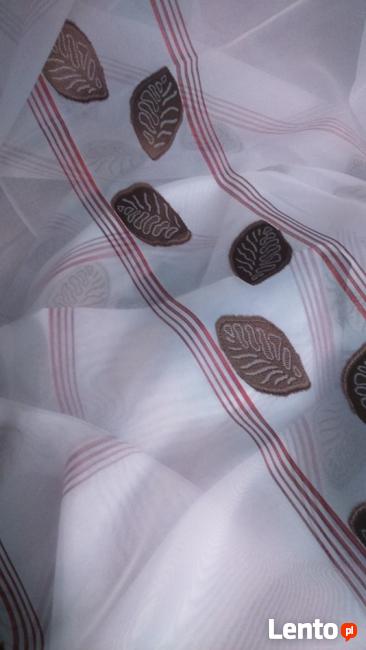 Firana woal pasy 290 cm,firanka biała