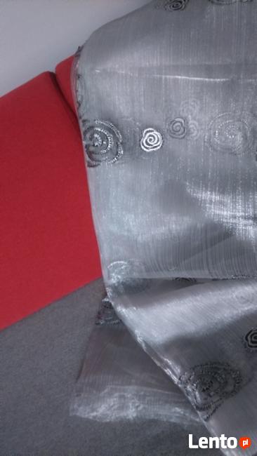 Firana organtyna srebro 290 cm,firanka stalowa