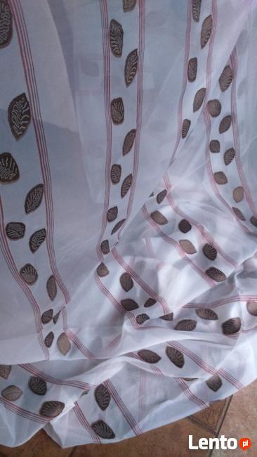 Firana woal pasy 290 cm,firanka biała