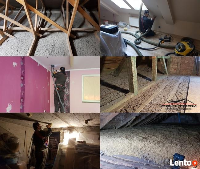 Wdmuchiwanie wełny i celulozy. Ocieplenie zimnego poddasza.