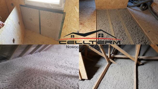 Wdmuchiwanie wełny i celulozy. Ocieplenie zimnego poddasza.
