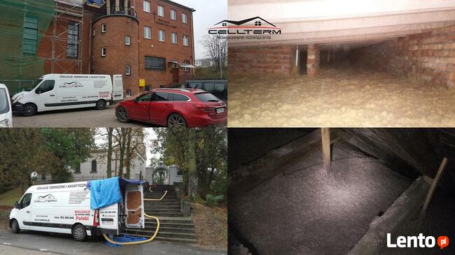 Wdmuchiwanie wełny i celulozy. Ocieplenie zimnego poddasza.