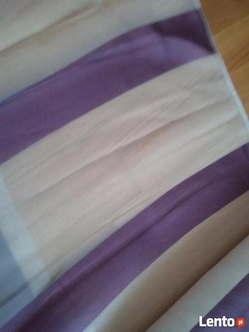 Firana woal z organtyną biały 290cm,firanka pasy fiolet, brąz